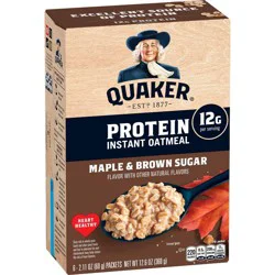 Quaker Instant Protein Maple Brown Sugar Oatmeal - 6ct / 12.6oz