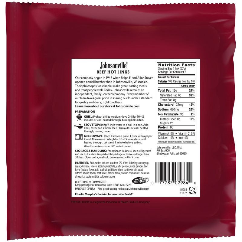 slide 2 of 7, Johnsonville Beef Hot Links Smoked Sausage - 12oz, 12 oz