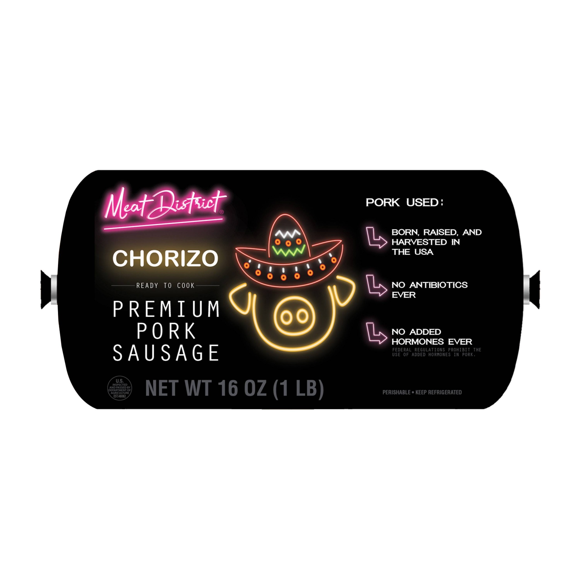 slide 1 of 4, Meat District Chorizo Premium Pork Sausage, 16 oz