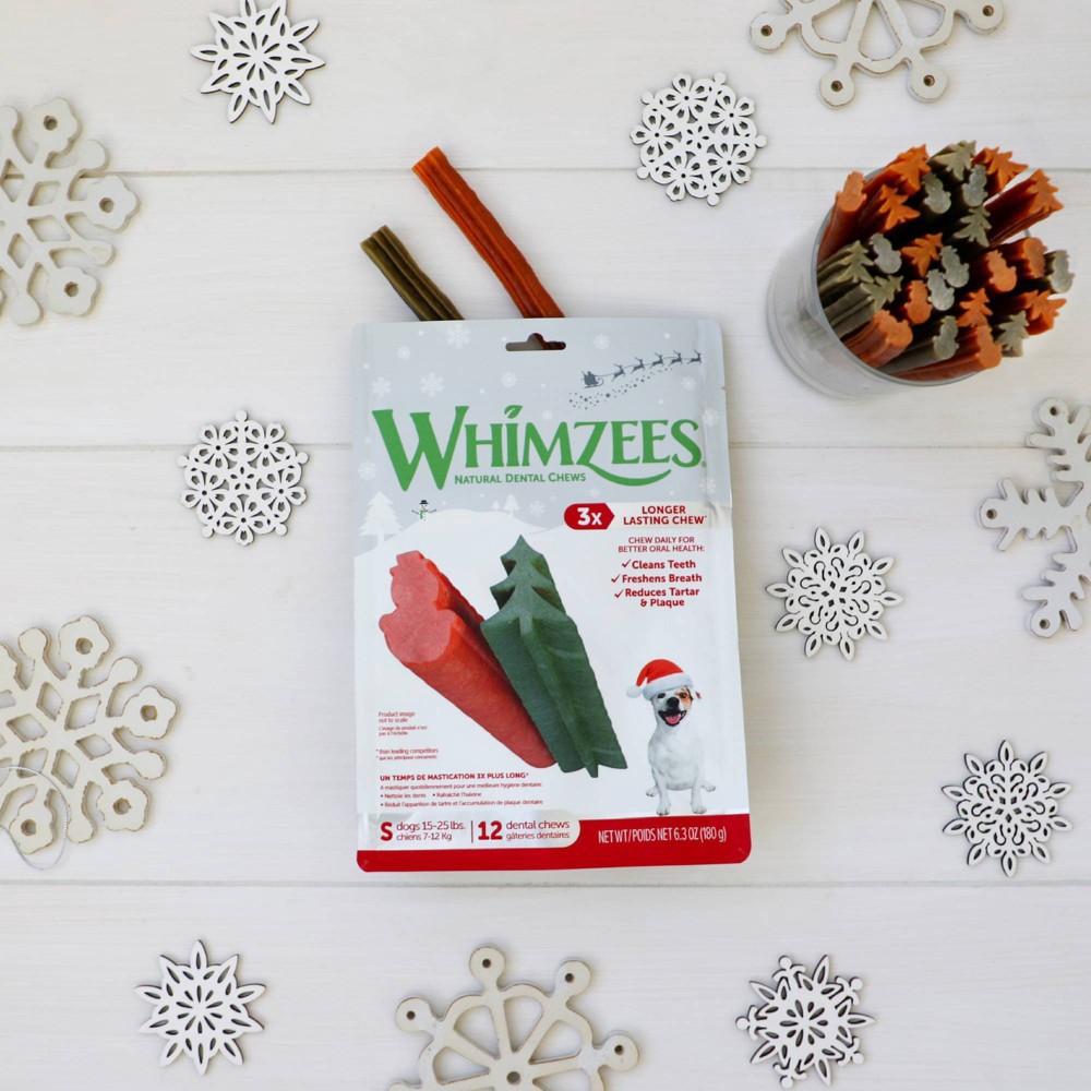 slide 6 of 7, WHIMZEES by Wellness Holiday Dental with Vegetable Dog Treats - Small - 6.3oz, 6.3 oz