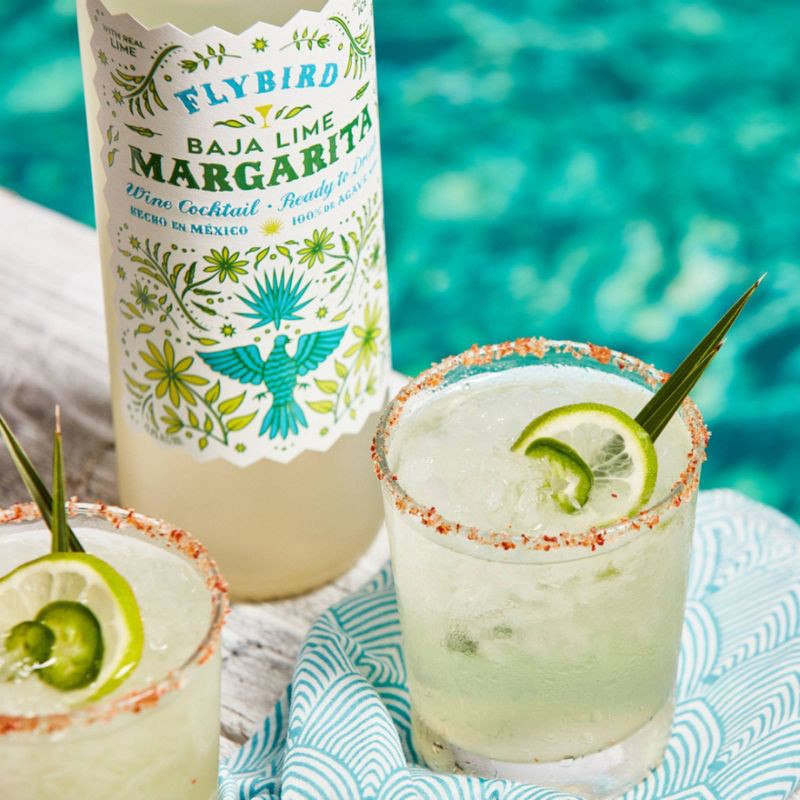 slide 4 of 8, Flybird Baja Lime Margarita Wine Cocktail - 750ml Bottle, 750 ml
