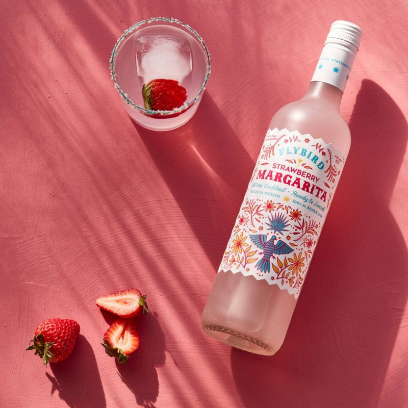 slide 4 of 8, Flybird Strawberry Margarita Wine Cocktail - 750ml Bottle, 750 ml