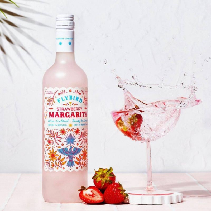 slide 5 of 8, Flybird Strawberry Margarita Wine Cocktail - 750ml Bottle, 750 ml