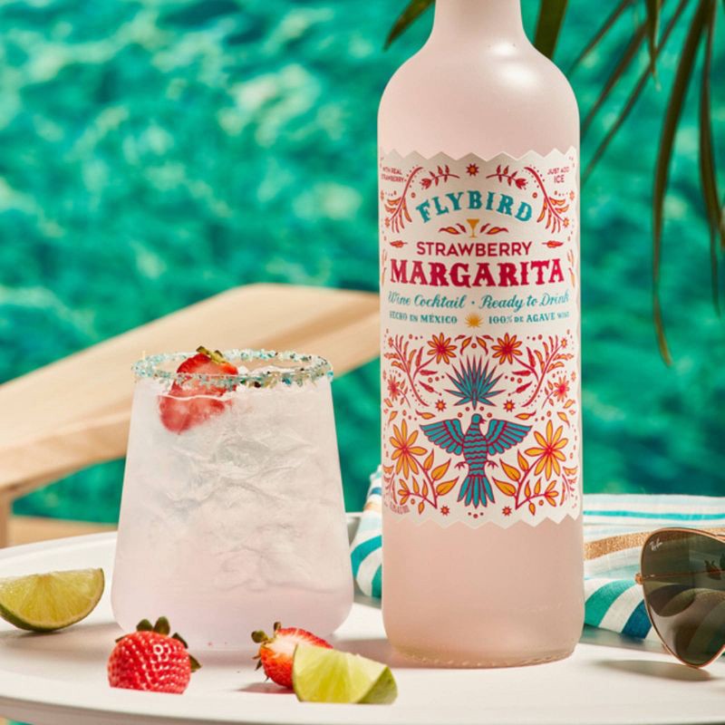 slide 6 of 8, Flybird Strawberry Margarita Wine Cocktail - 750ml Bottle, 750 ml