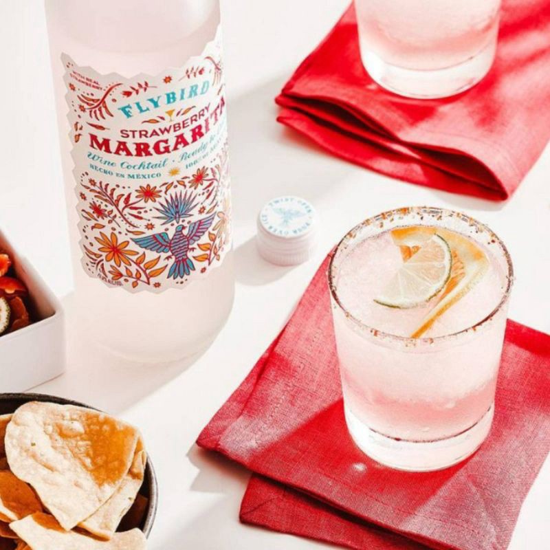 slide 8 of 8, Flybird Strawberry Margarita Wine Cocktail - 750ml Bottle, 750 ml