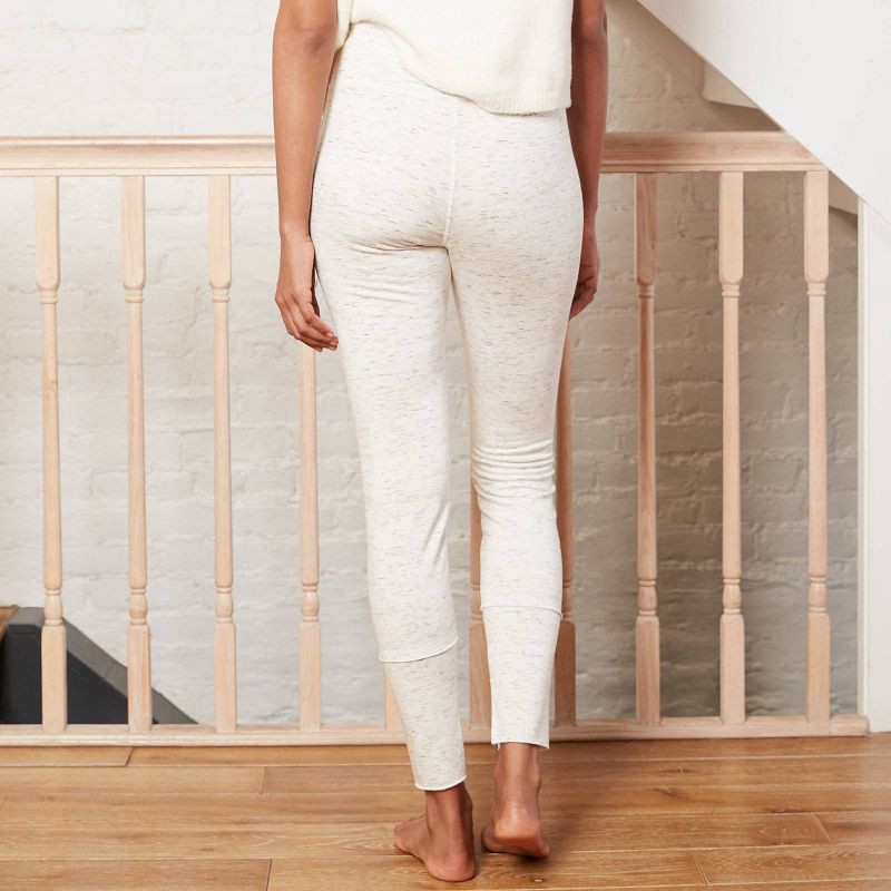 slide 2 of 2, Women's Drawstring High-Waist Lounge Leggings - A New Day™ Heather Cream M: Ankle Length, 1 ct