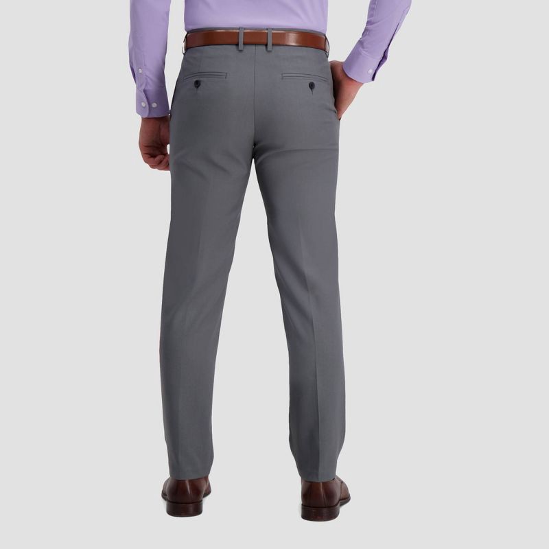 slide 3 of 6, Haggar H26 Men's Stretch Straight Fit Trousers - Dark Gray 33x30: Lightweight Tailored Twill Pants, 1 ct