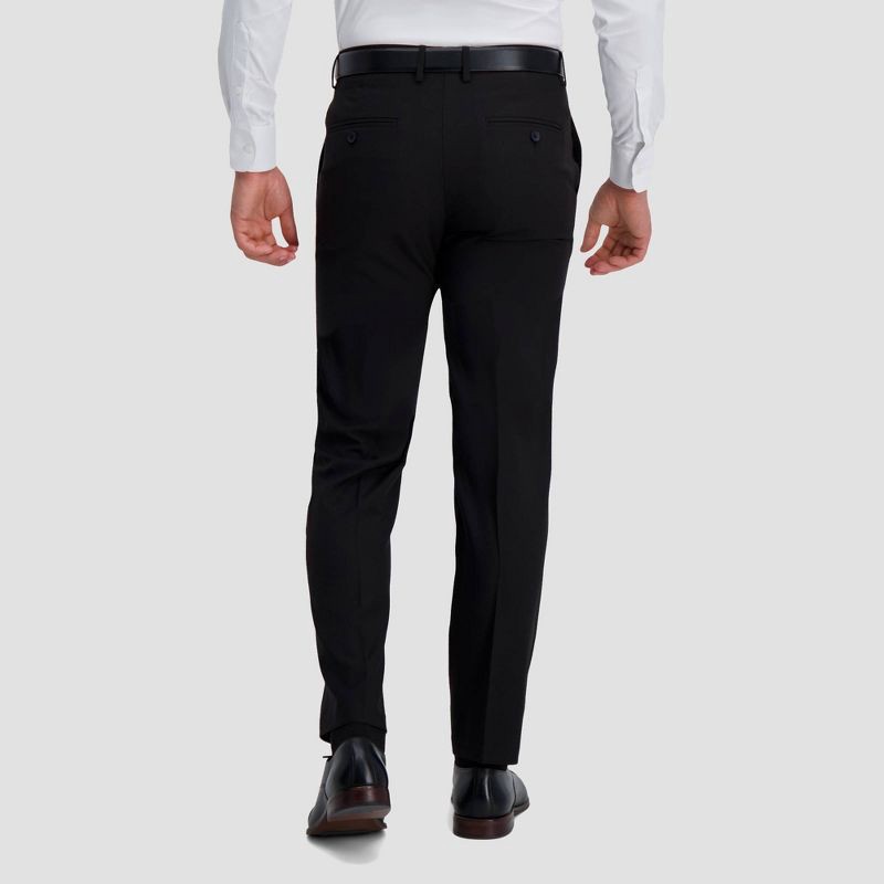 slide 3 of 6, Haggar H26 Men's Stretch Straight Fit Trousers - Black 38x30: Lightweight Twill, Mid Rise, Elastic Waistband, 1 ct