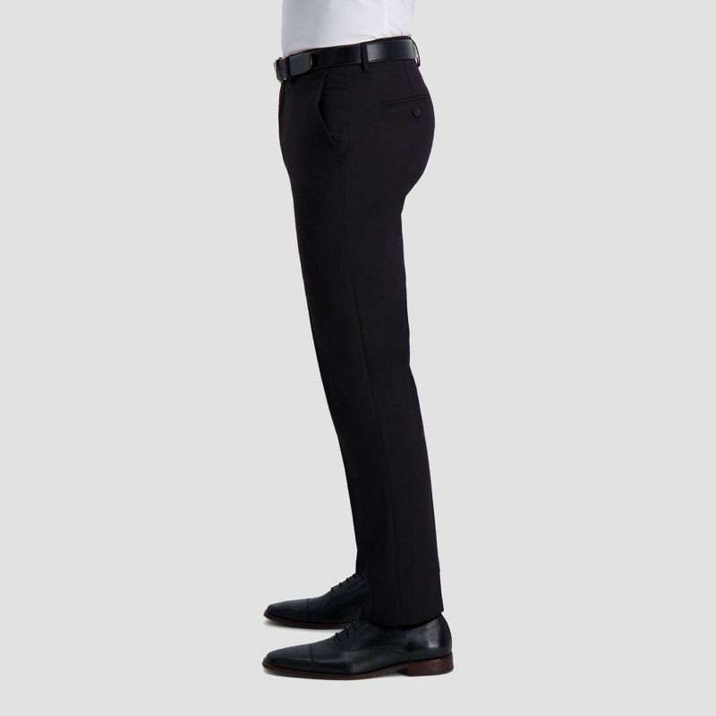 slide 2 of 6, Haggar H26 Men's Stretch Straight Fit Trousers - Black 40x30: Lightweight Woven Suit Pants, Mid Rise, 1 ct
