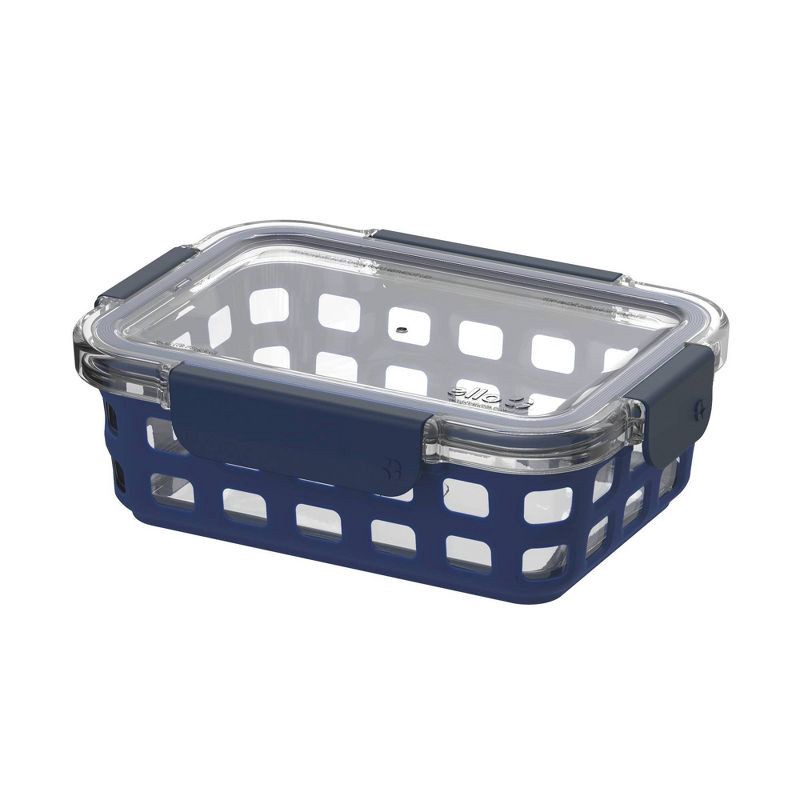 slide 2 of 4, Ello 3.4 Cup Glass Food Container - Navy, 1 ct
