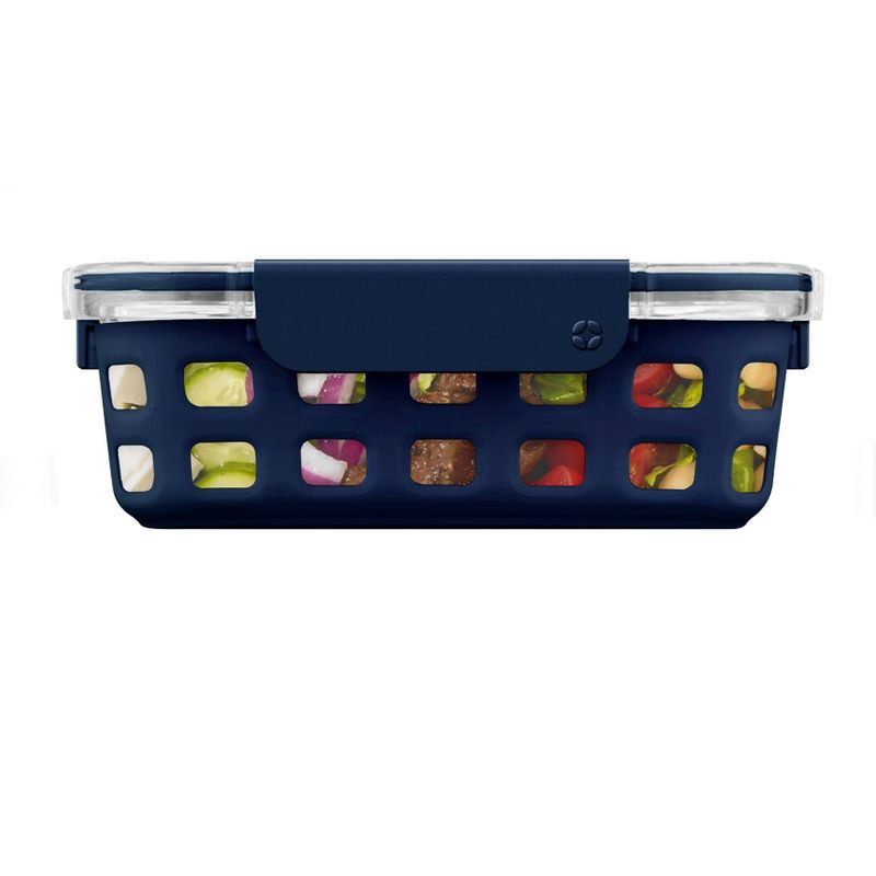 Ello 3.4 Cup Glass Food Container Navy 1 ct Shipt