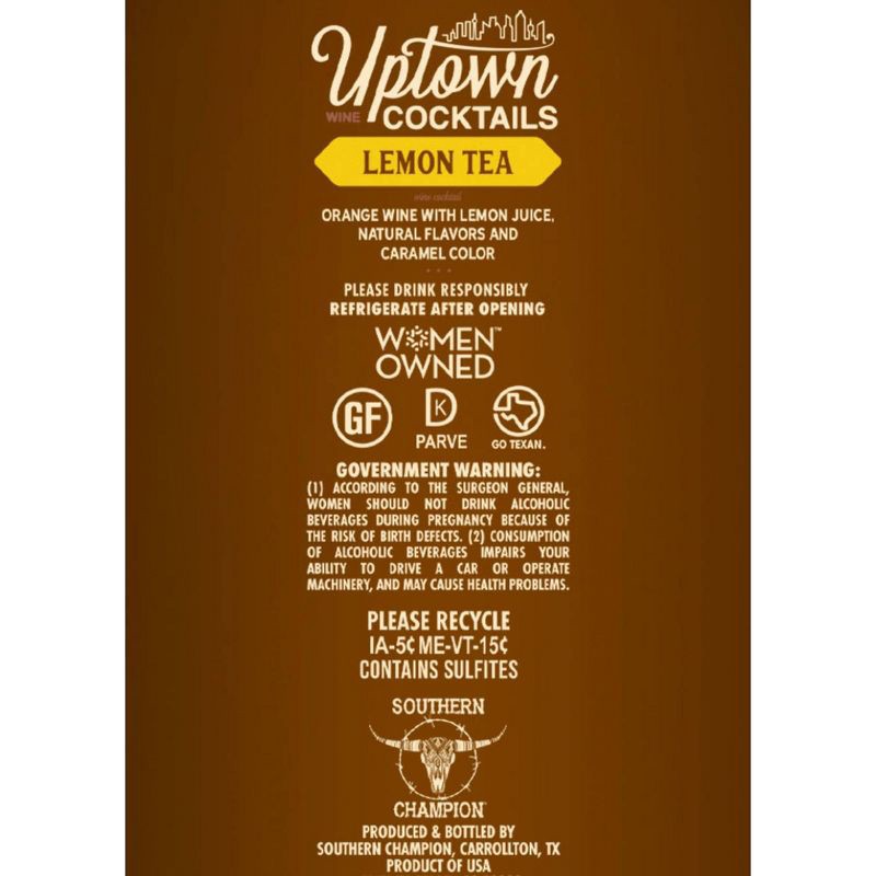 slide 4 of 4, Uptown Cocktails Uptown Lemon Tea Wine Cocktails - 1.5L Bottle, 1.5 liter