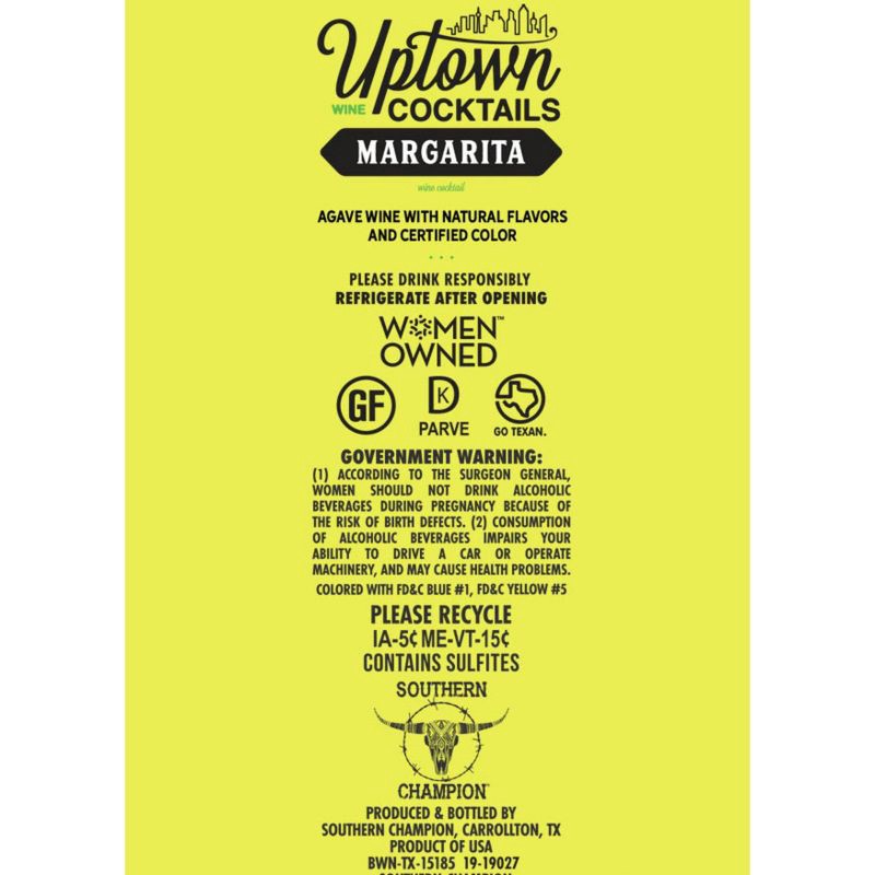 slide 4 of 4, Uptown Cocktails Uptown Margarita Wine Cocktails - 1.5L Bottle, 1.5 liter