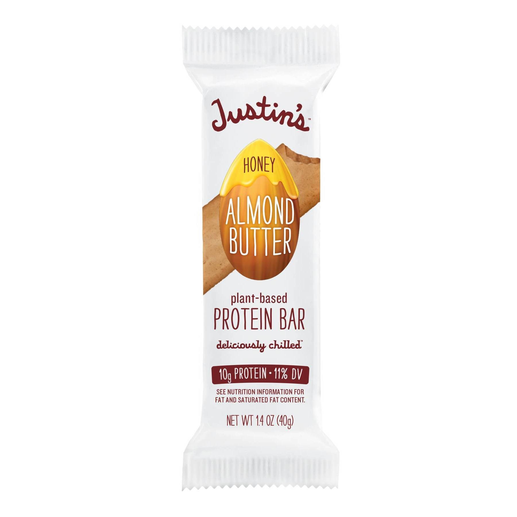 slide 1 of 4, Justin's Protein Bar Honey Almond Butter, 1.4 oz