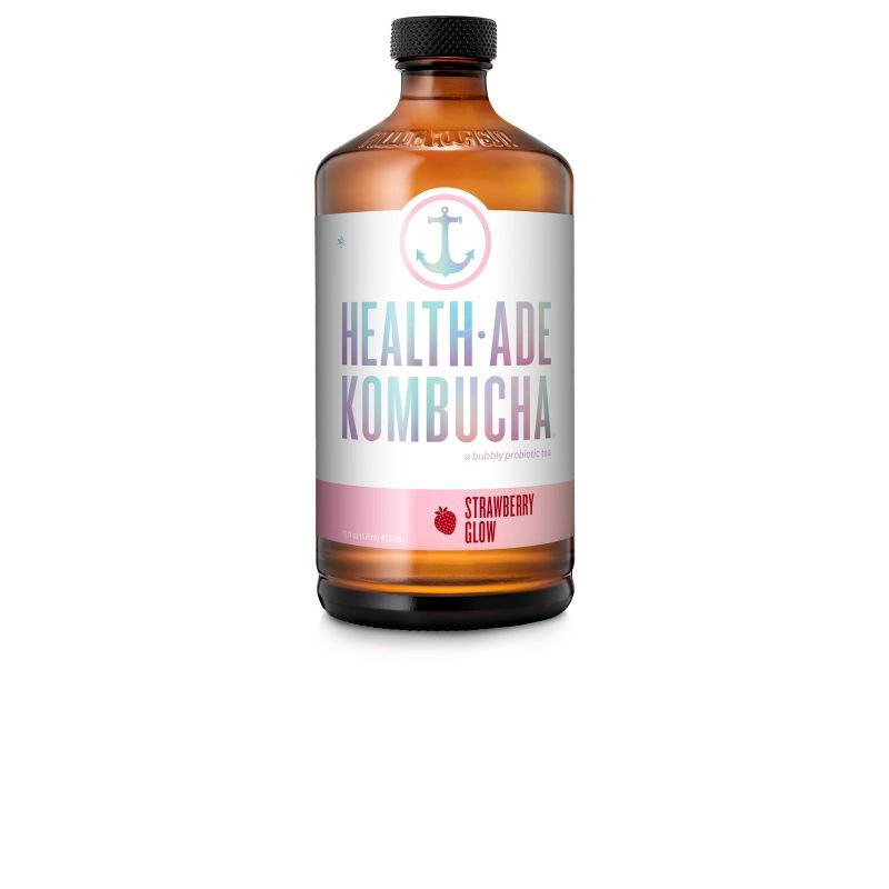slide 1 of 3, Health-Ade Strawberry Glow Kombucha – 16 fl oz, 16 fl oz
