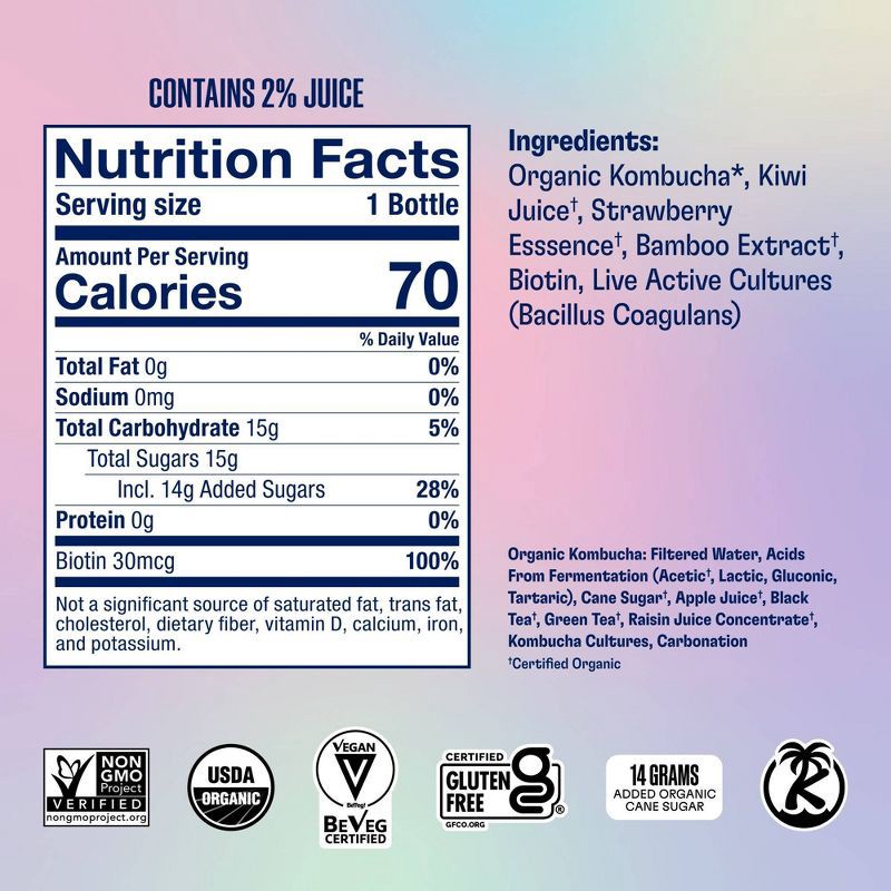 slide 5 of 9, Health-Ade Strawberry Glow Kombucha – 16 fl oz, 16 fl oz