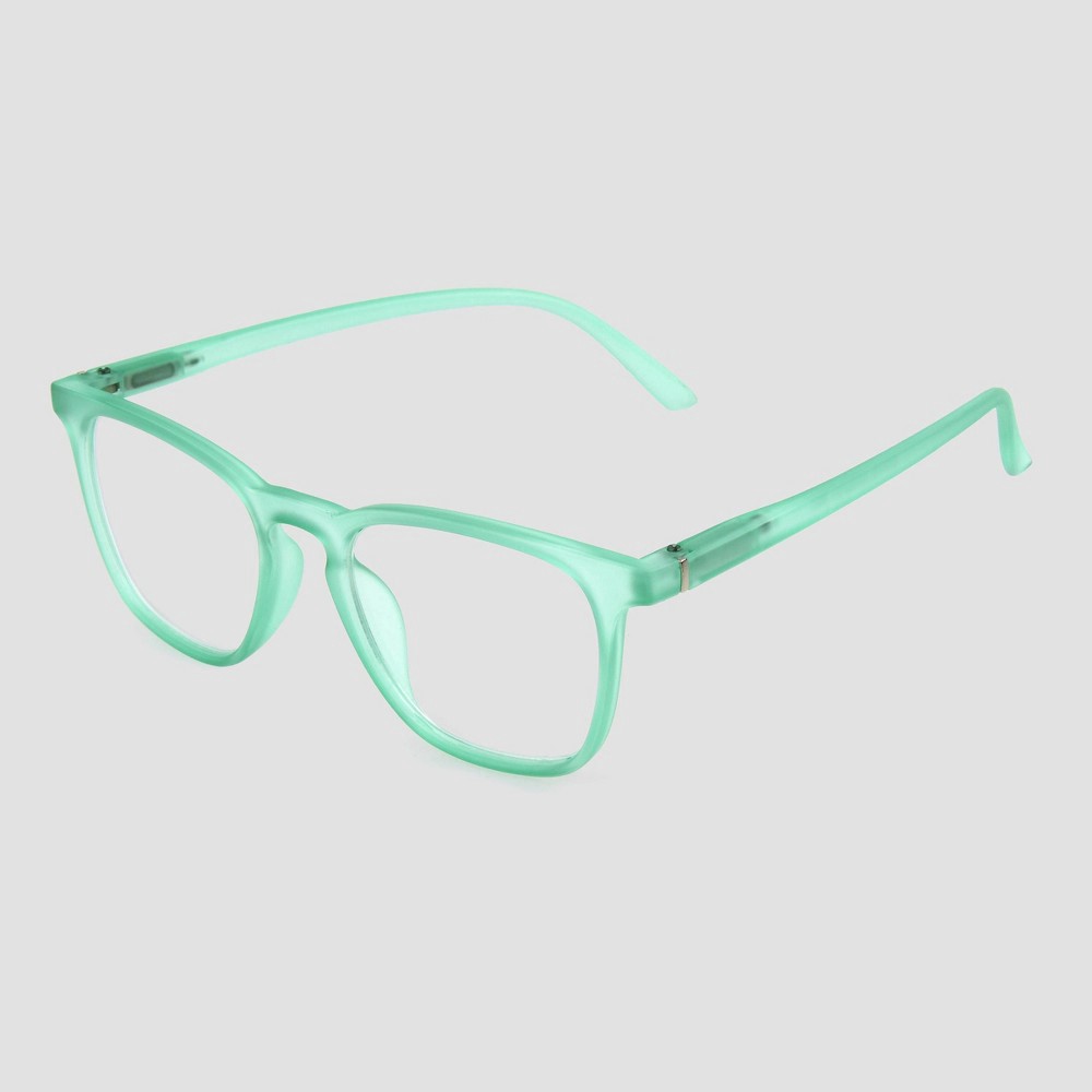 slide 2 of 3, Women's Crystal Square Blue Light Filtering Glasses - A New Day Mint, 1 ct