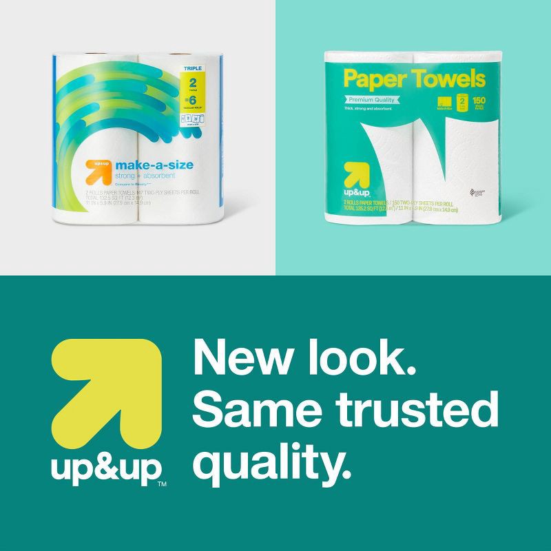 slide 5 of 5, Make-A-Size Paper Towels - 2 Triple Rolls - up&up™, 1 ct