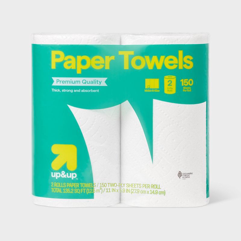 slide 1 of 5, Make-A-Size Paper Towels - 2 Triple Rolls - up&up™, 1 ct