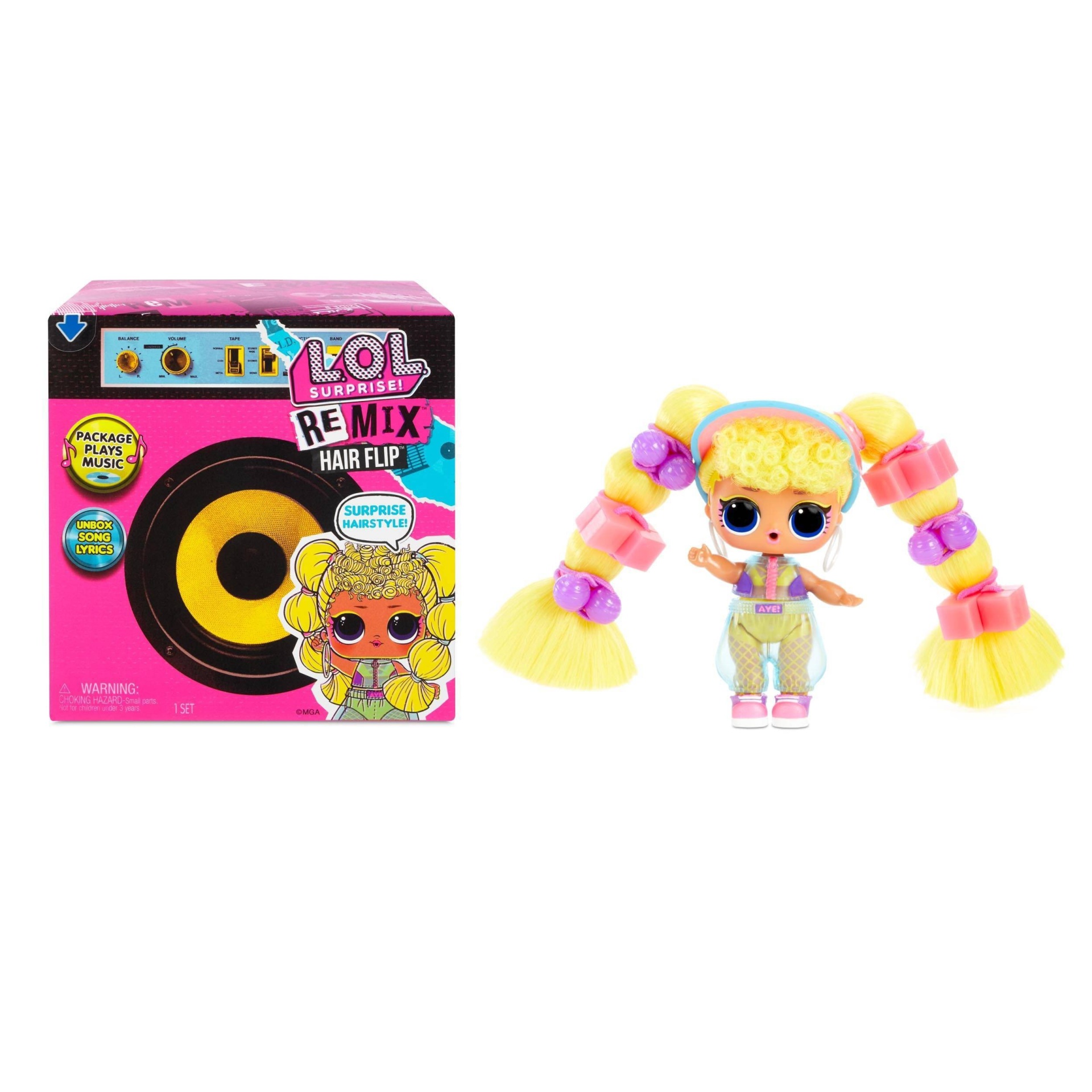 slide 1 of 6, L.O.L. Surprise! Remix Hair Flip Tots with Hair Reveal & Music Mini Figurine, 1 ct