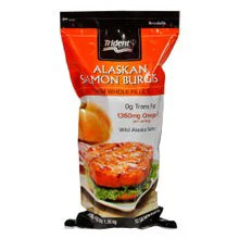 Trident Seafoods Alaskan Salmon Burgers, Frozen Patties 12/3lbs