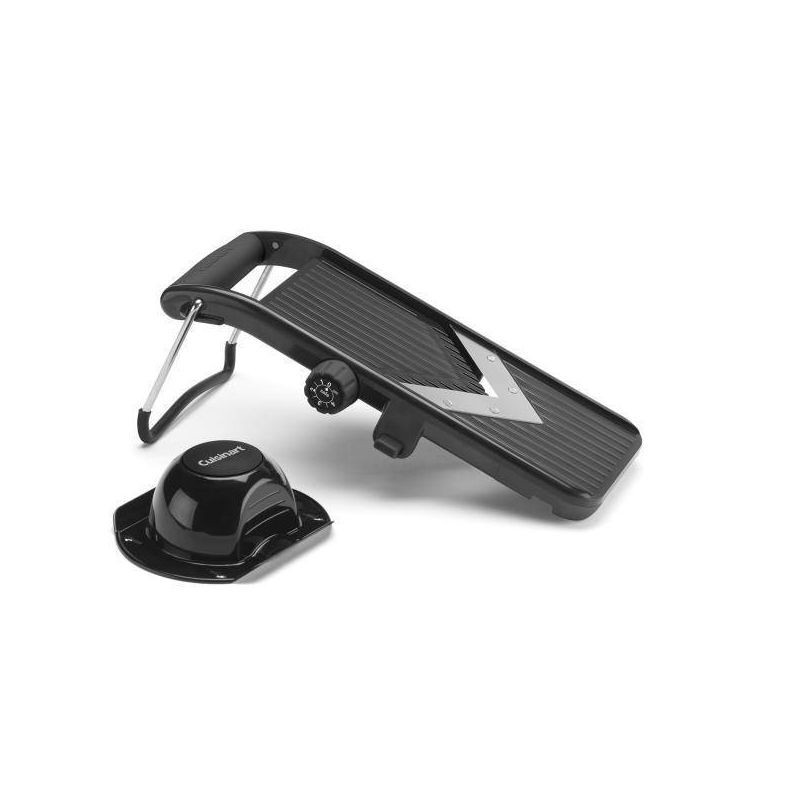 slide 1 of 6, Cuisinart V-Blade Mandoline: Stainless Steel & Plastic Slicer, 2 Blades, Soft-Grip Handle, Freestanding, Black, 1 ct