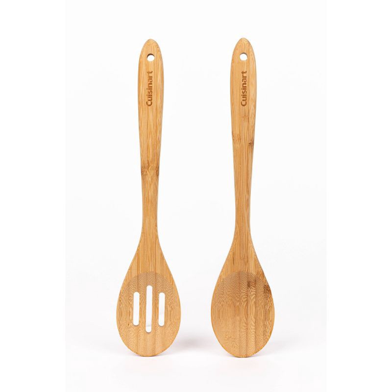 slide 1 of 8, Cuisinart Green Gourmet Bamboo Wood Set of 2 Spoons: Wooden Cooking Utensils, Hand Wash, Adult Kitchen Tool Set, 1 ct