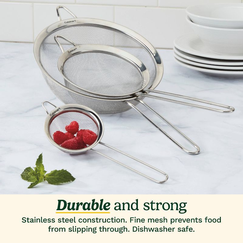 slide 5 of 7, Cuisinart Set of 3 Mesh Strainers, 1 ct