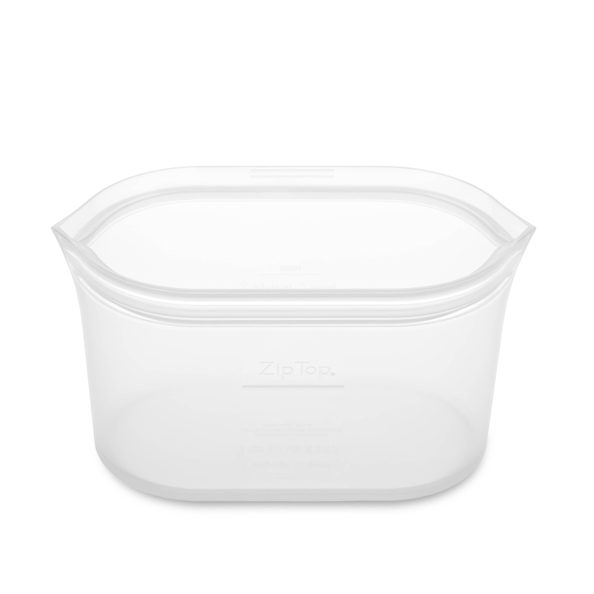 slide 1 of 5, Zip Top 32oz Reusable 100% Platinum Silicone Container Large - Clear, 1 ct