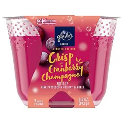 Glade Crisp Cranberry Champagne Scented Candle - 6.8 Oz