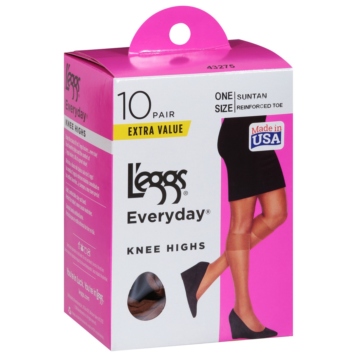 slide 2 of 9, L'eggs Everyday Extra Value Suntan Knee Highs 10 ea, 10 ct