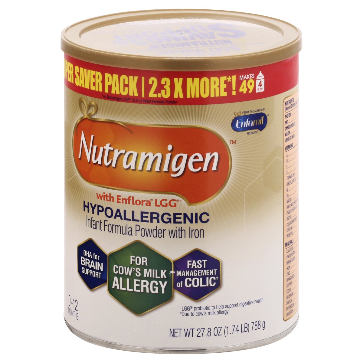 slide 8 of 13, Nutramigen Super Saver Pack 0-12 Months Infant Formula Powder with Iron 27.8 oz, 27.8 oz
