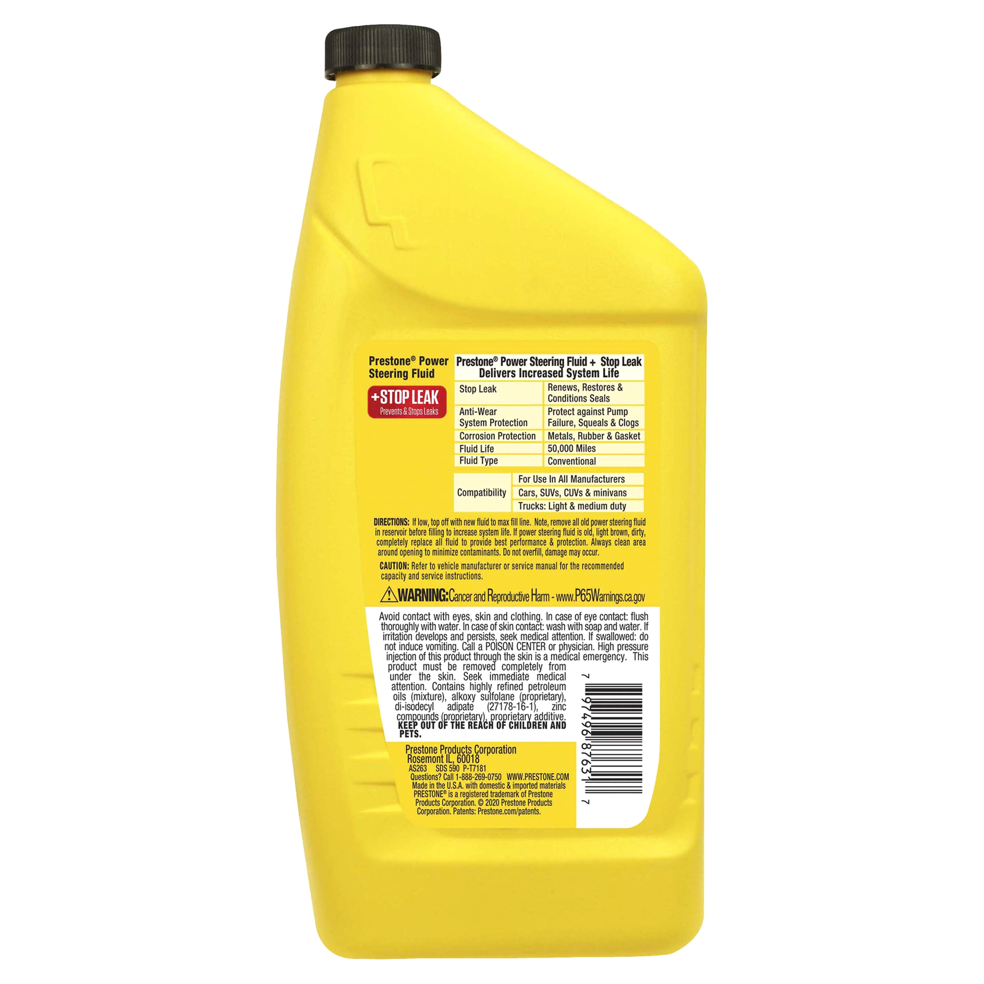 Prestone Power Steering Fluid With Stop Leak 32 oz Shipt