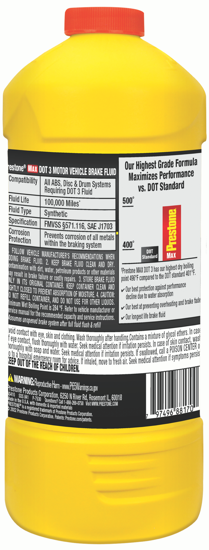 slide 2 of 2, Prestone Max Dot 3 Brake Fluid 32 fl oz, 32 fl oz