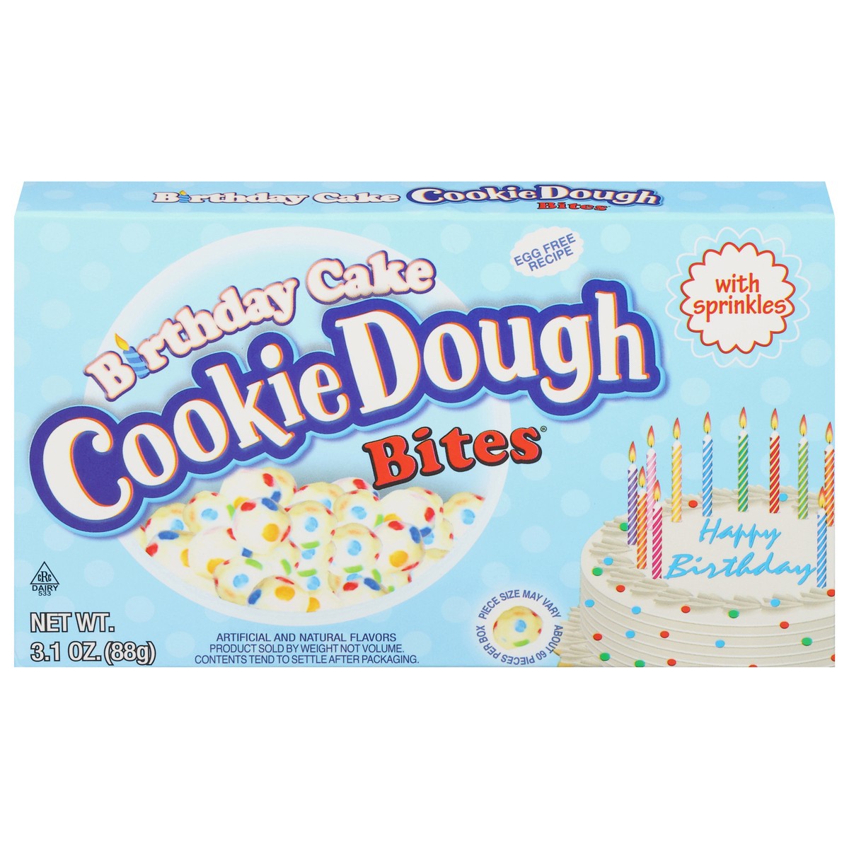 slide 10 of 14, Cookie Dough Bites Birthday Cake Bites with Sprinkles 3.1 oz, 3.1 oz