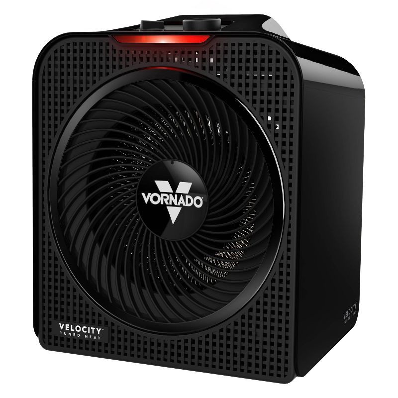 slide 1 of 5, Vornado Velocity 4 Whole Room Vortex Indoor Heater: Portable Electric Space Heater with Adjustable Thermostat, 1500W, Black, 1 ct