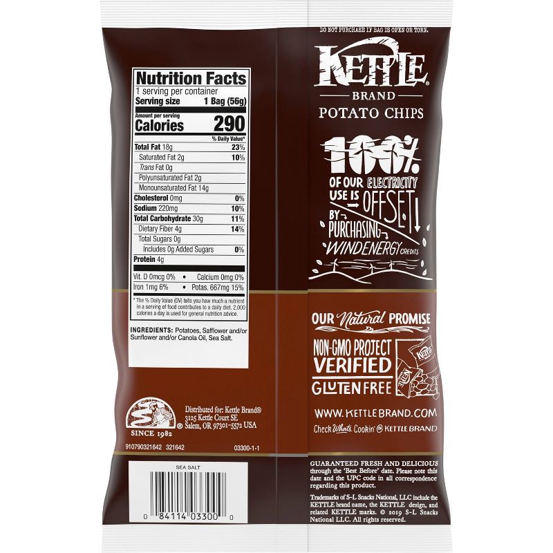 slide 4 of 7, Kettle Brand Potato Chips Sea Salt Kettle Chips Snack - 2oz, 2 oz