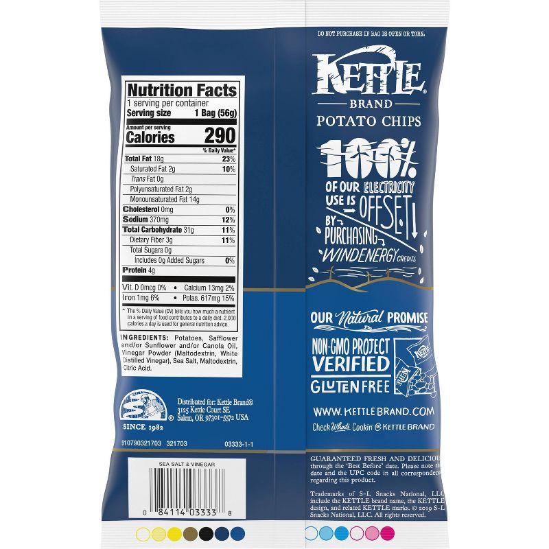 slide 5 of 8, Kettle Brand Potato Chips Salt & Vinegar Kettle Chips Snack - 2oz, 2 oz