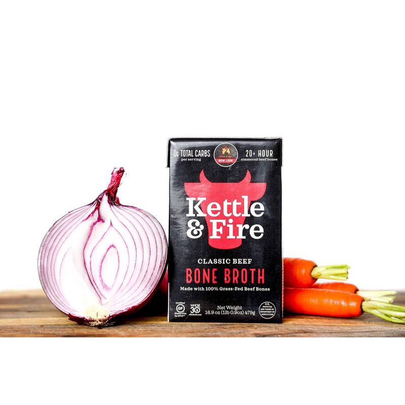 slide 4 of 5, Kettle & Fire Gluten Free Beef Bone Broth - 16.9oz, 16.9 oz