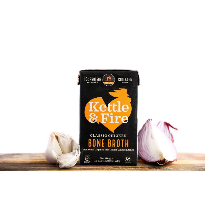 slide 2 of 5, Kettle & Fire Organic Gluten Free Chicken Bone Broth - 16.9oz, 16.9 oz