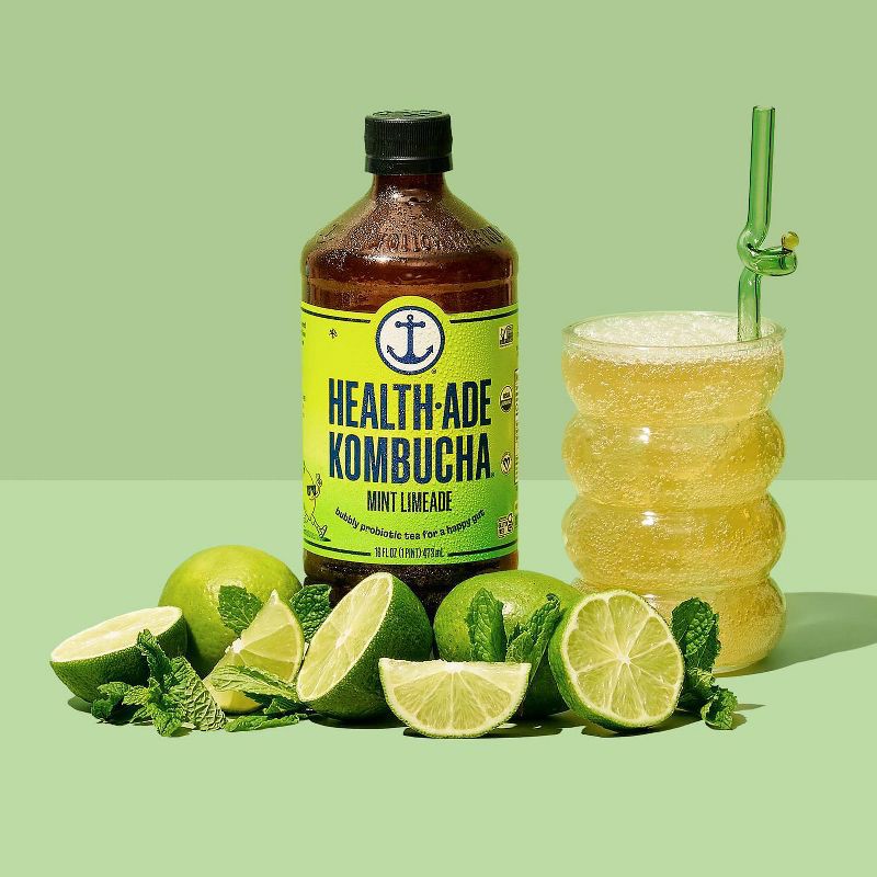 slide 4 of 9, Health-Ade Mint Limeade Kombucha - 16 fl oz, 16 fl oz