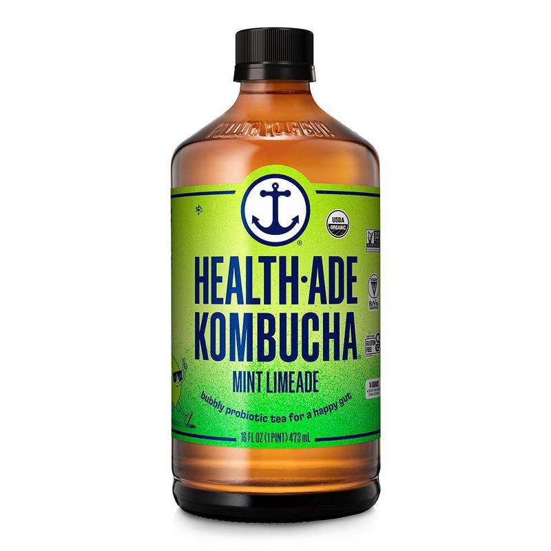 slide 1 of 9, Health-Ade Mint Limeade Kombucha - 16 fl oz, 16 fl oz