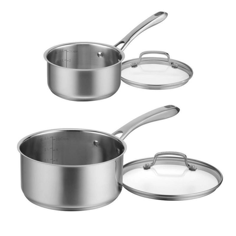 slide 1 of 5, Cuisinart Classic 4pc Stainless Steel Saucepan Set (1.5qt & 3qt) - 83-4, 4 ct, 1.5 qt, 3 qt