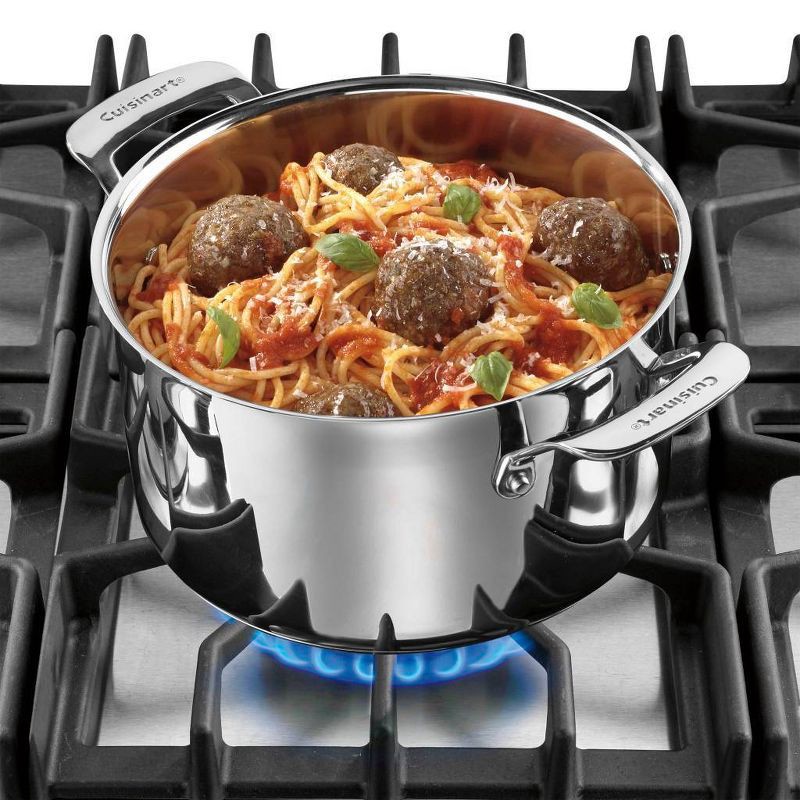 slide 3 of 6, Cuisinart Classic 5.75qt Stainless Steel Pasta Pot with Straining Cover - 83665S-22: Induction Safe, Dishwasher-Safe, 5.75 qt