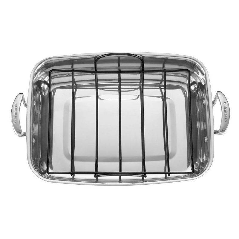 slide 3 of 4, Cuisinart Classic Stainless Steel Roaster with Non-Stick Rack - 83117-15NSR: Turkey Roasting Pan, Even-Heating, Dishwasher-Safe, 1 ct