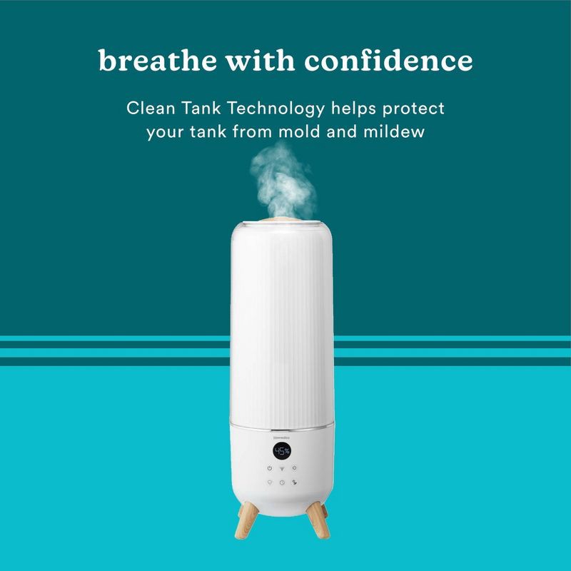 slide 5 of 10, HoMedics Cool Mist Ultrasonic Top-Fill Humidifier with Aromatherapy: Adjustable Settings, No Filter, 85-Hour Run Time, 1 ct