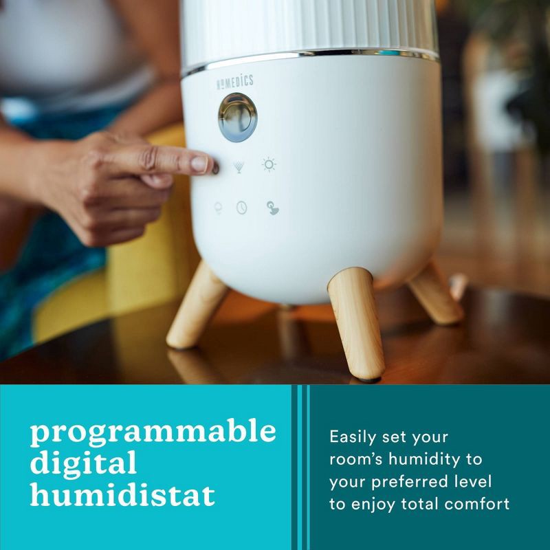 slide 8 of 10, HoMedics Cool Mist Ultrasonic Top-Fill Humidifier with Aromatherapy: Adjustable Settings, No Filter, 85-Hour Run Time, 1 ct