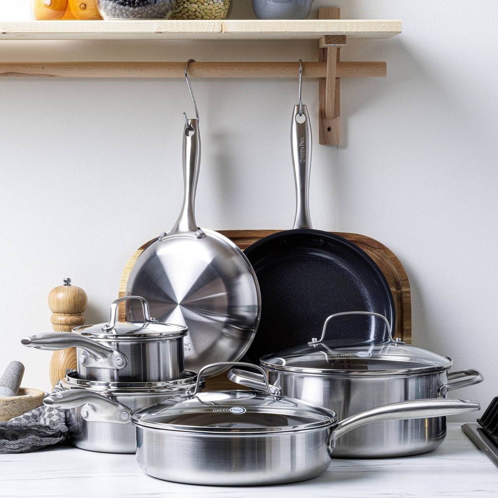 GreenPan Greenwich Stainless Steel Cookware Set 10 ct Shipt