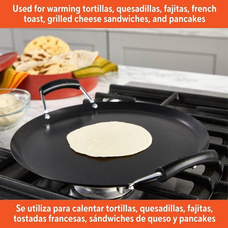 slide 7 of 7, IMUSA 11" Round Carbon Steel Nonstick Comal - Black, 1 ct