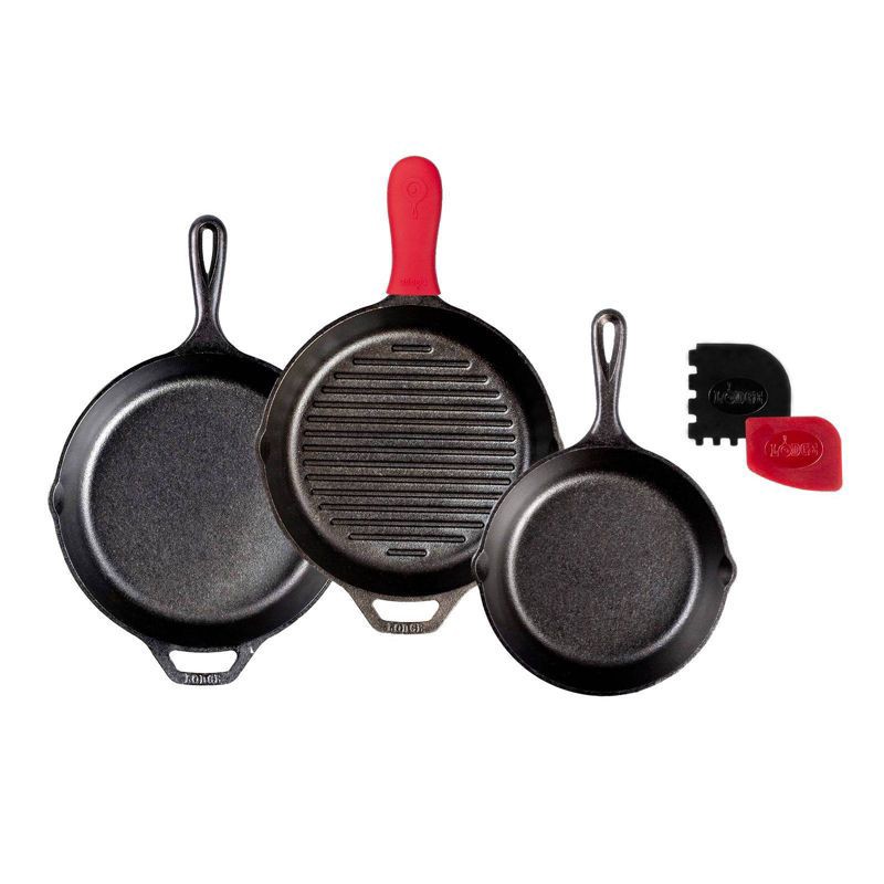 slide 1 of 3, Lodge Seasoned Cast Iron 6pc Starter Set, 6 ct